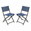 Flash Furniture Brazos Folding Chairs w/Navy Flex Comfort Material Backs and Seats and Black Metal Frames, 2PK TLH-SC-097-NV-02-GG